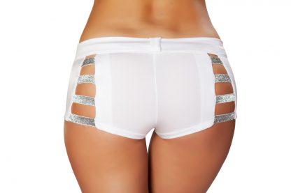 Shorts with Shiny Straps and Button Front Detail RM-SH3326