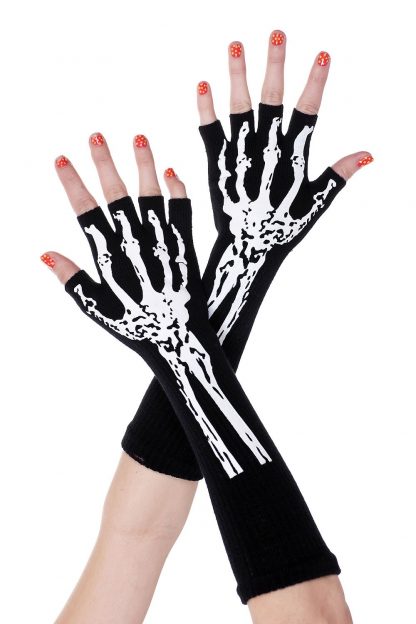 Short Print Skeleton Gloves ML-453