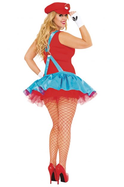 Red Playful Plumber Queens Costume ML-70452Q