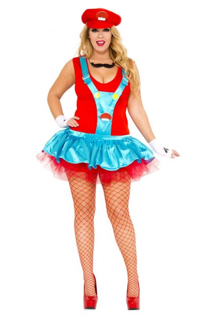 Red Playful Plumber Queens Costume ML-70452Q