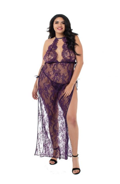 Women's Plus Size Toga Style Lace Gown