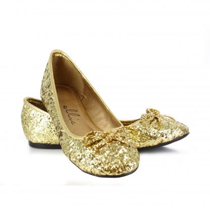 016-MILA-G Adult Glitter Flat With Bow