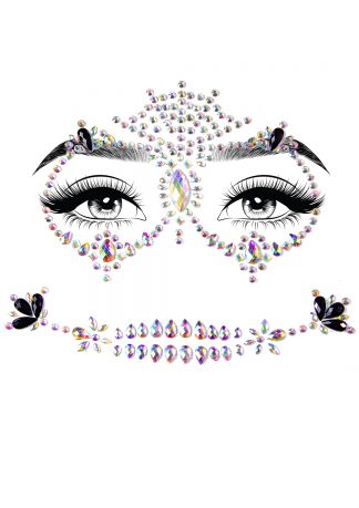 Calavera Adhesive Face Jewels Sticker