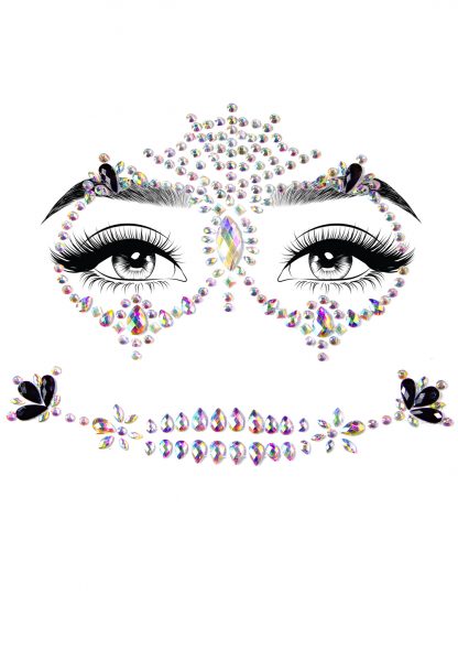 Calavera Adhesive Face Jewels Sticker