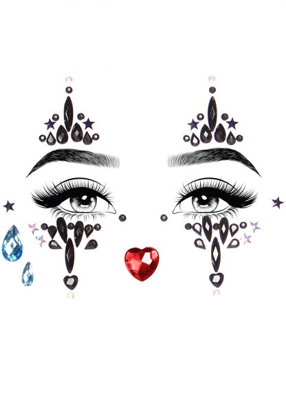 Harlequin Adhesive Face Jewels Sticker