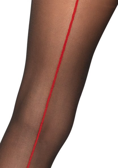 Spandex Sheer Pantyhose With Contrast Backseam and Bow Accent