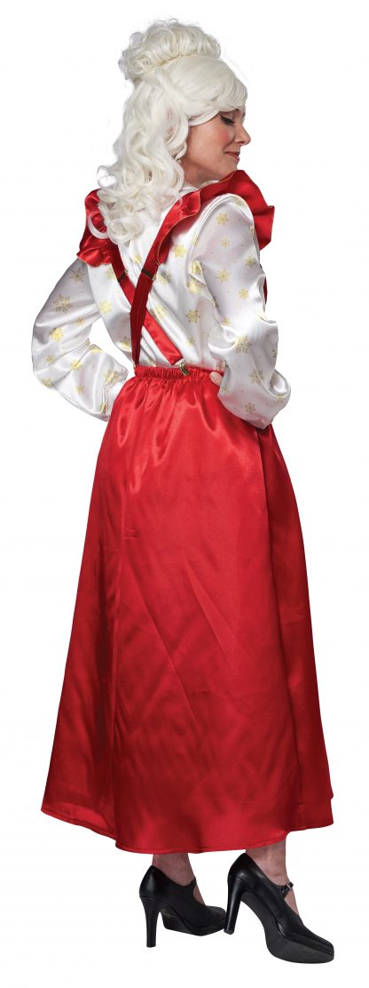 Mrs Claus Pinafore Dress With Apron Adult Costume