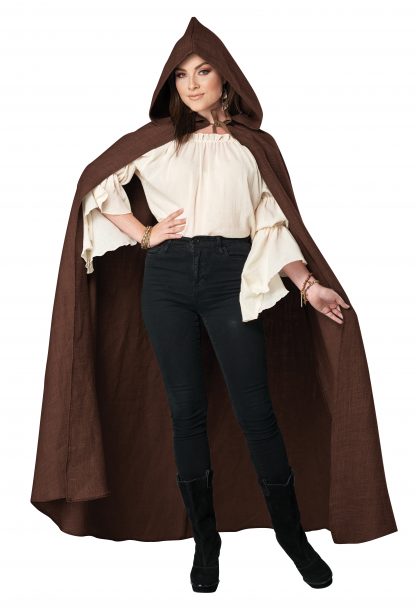 Brown Hooded Cloak Adult Costume