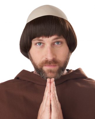 Medieval Friar Wig With Bald Cap