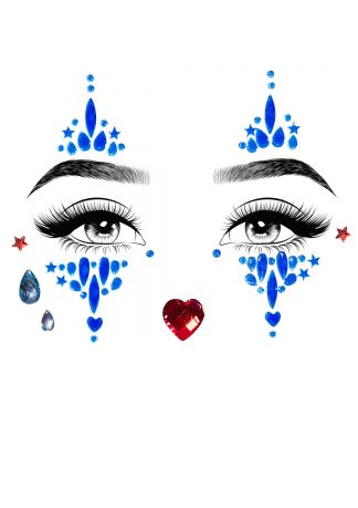 Harlequin Adhesive Face Jewels Sticker