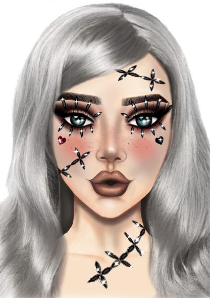 Stitches Adhesive Face Jewels Sticker