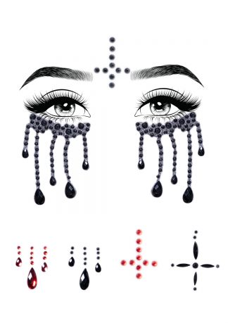Possessed Adhesive Face Jewels Sticker