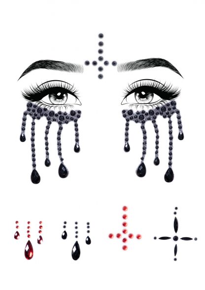Possessed Adhesive Face Jewels Sticker
