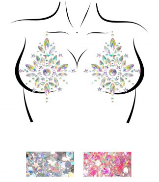 Cambria Adhesive Jewel Nipple Stickers And Glitter Packets