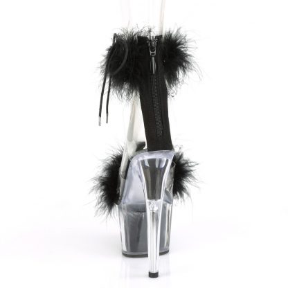ADORE-724F Marabou Fur Ankle Cuff Sandals