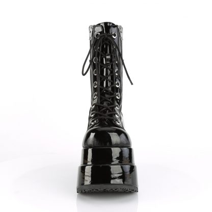 Demonia BEAR-265 4 1/2" Tiered PF Lace-Up Mid-Calf Boot Inner & Outer Zip