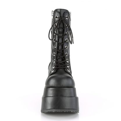 Demonia BEAR-265 4 1/2" Tiered PF Lace-Up Mid-Calf Boot Inner & Outer Zip
