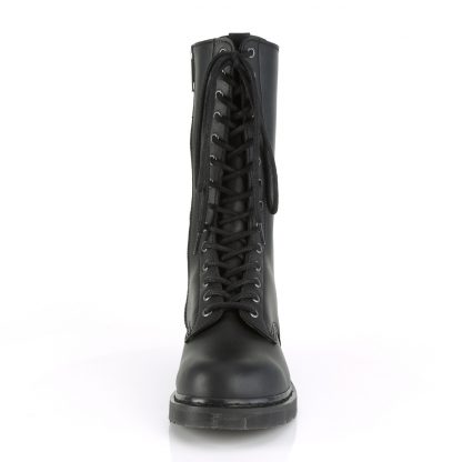 Demonia BOLT-300 1 1/4" Heel 14-Eyelet Mid Calf Unisex Vegan Boot Side Zip