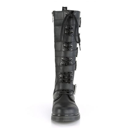 Demonia BOLT-425 1 1/4" Heel 20 Eyelet Knee High Combat Boot Side Zip