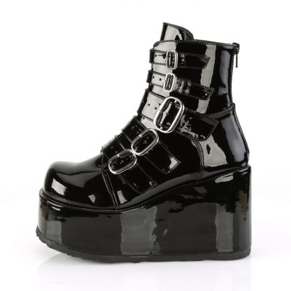 Demonia CONCORD-57 4 1/4" PF Ankle Boot with Multi Buckle Straps Back Zip