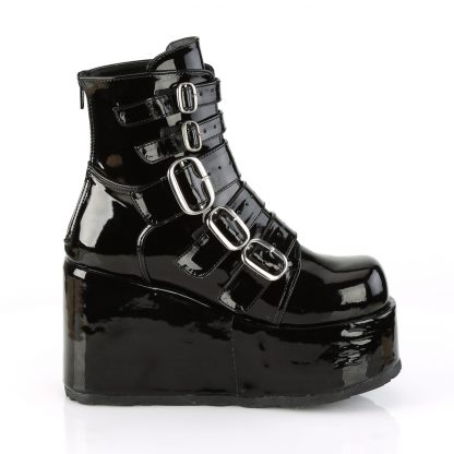 Demonia CONCORD-57 4 1/4" PF Ankle Boot with Multi Buckle Straps Back Zip