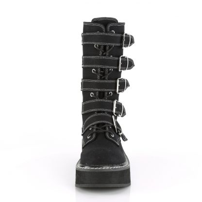 Demonia EMILY-341 2" PF Mid-Calf Boot with 5 Buckle Straps Metal Back Zip