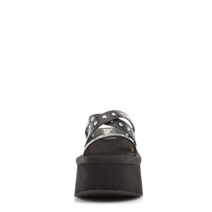 Demonia FUNN-19 3 1/2" Studded Straps Black Sandal