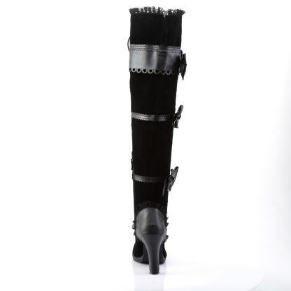 Demonia GLAM-300 3 3/4" Heel 1/2" PF Goth Lolita Over-the-Knee Boot with Bows