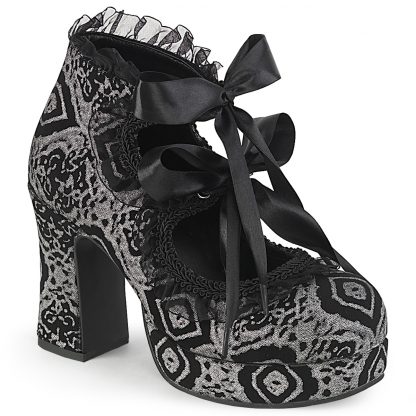 Demonia GOTHIKA-53 3 3/4" Heel 1" P/F Lace-Up Shoe with Double Heart Cutout