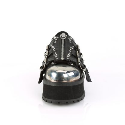 Demonia GRAVEDIGGER-03 2 3/4" Platform Lace-Up Shoe with Metal Toe Cap