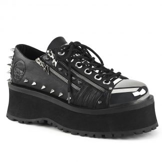 Demonia GRAVEDIGGER-04 2 3/4" Platform Lace-Up Shoe with Metal Toe Cap