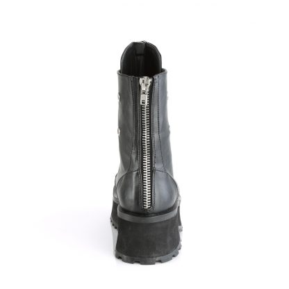 Demonia GRAVEDIGGER-10 2 3/4" PF Lace-Up Ankle Boot Back Metal Zipper