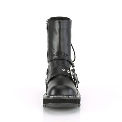 Demonia LILITH-210 1 1/4" PF Rear Lace-Up Ankle Boot Side Zip