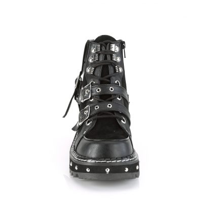 Demonia LILITH-278 1 1/4" PF Lace-Up Ankle Boot Side Zip