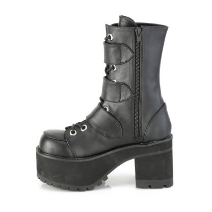 Demonia RANGER-308 3 3/4" Heel 2 1/4" PF Lace-Up Ankle Boot Side Zip
