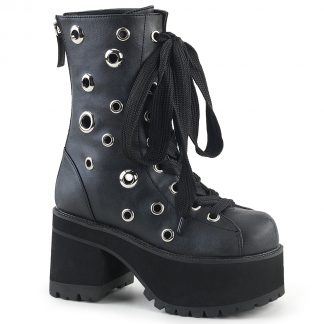 Demonia RANGER-310 3 3/4" Heel 2 1/4" PF Lace-Up Ankle Boot Back Zip