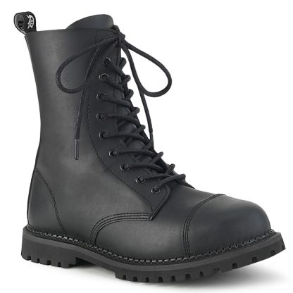 Demonia RIOT-10 10 Eyelet Unisex Steel Toe Ankle Boot Rubber Sole