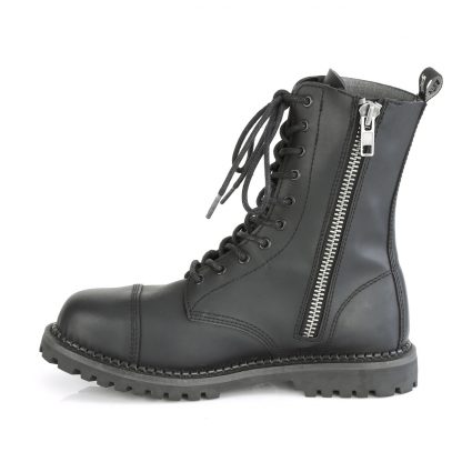 Demonia RIOT-10 10 Eyelet Unisex Steel Toe Ankle Boot Rubber Sole
