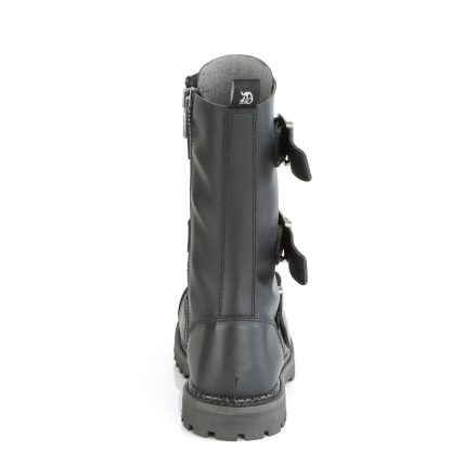Demonia RIOT-12BK 12 Eyelet Unisex Steel Toe Ankle Boot Rubber Sole