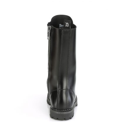 Demonia RIOT-14 14 Eyelet Unisex Steel Toe Mid Calf Boot Rubber Sole