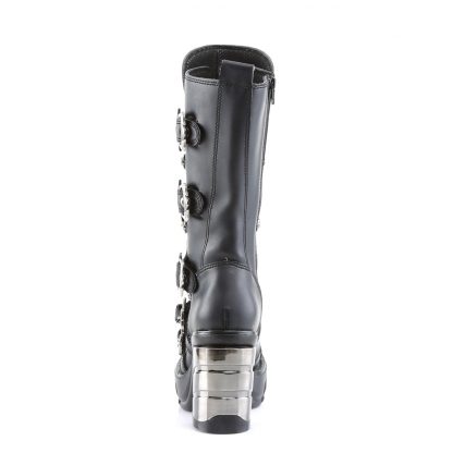 Demonia SINISTER-203 3 1/2" Chromed ABS Heel 1 1/2" Molded PF Calf Boot