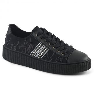 Demonia SNEEKER-106 1 1/2" PF Round Toe Lace-Up Front Low Top Creeper Sneaker