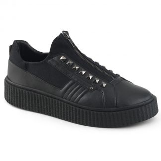 Demonia SNEEKER-125 1 1/2" PF Round Toe Zip Front Low Top Creeper Sneaker