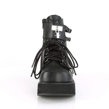 Demonia SPRITE-70 2 1/4" PF Lace-Up Ankle Boot Side Zip