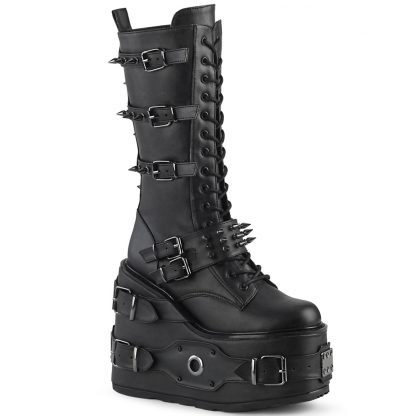 Demonia SWING-327 5 1/2" PF Lace-Up Mid-Calf Boot Side Zip