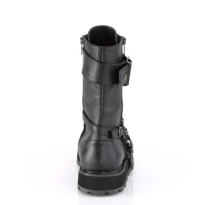 Demonia VALOR-220 1 1/2" Platform Lace-Up Mid-Calf Boot Side Zip