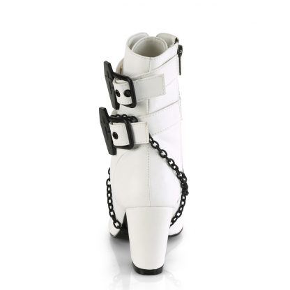 Demonia VIVIKA-128 3" Block Heel Round Toe D-ring Lace-Up Ankle Boot Size Zip