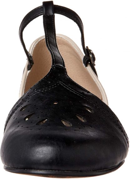 BP100-NANCY 1" T-Strap Flat Shoe With Cutout Decor