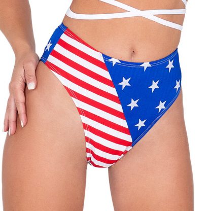 6038 American Flag High Waisted Shorts