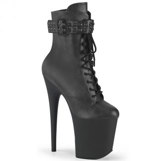 FLAMINGO-1020STR Platform Lace-Up Front Ankle Boot with Side Zip